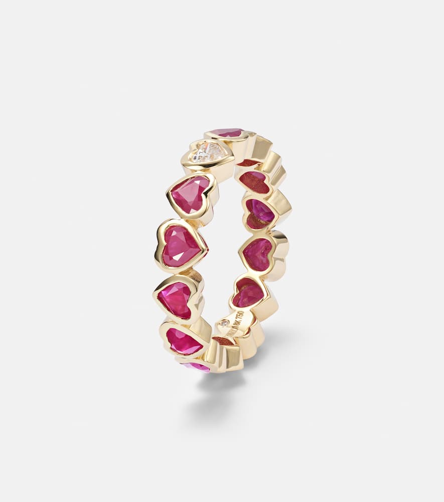 Shay Jewelry 18kt Yellow Gold Ring With Rubies And Diamonds In Gold