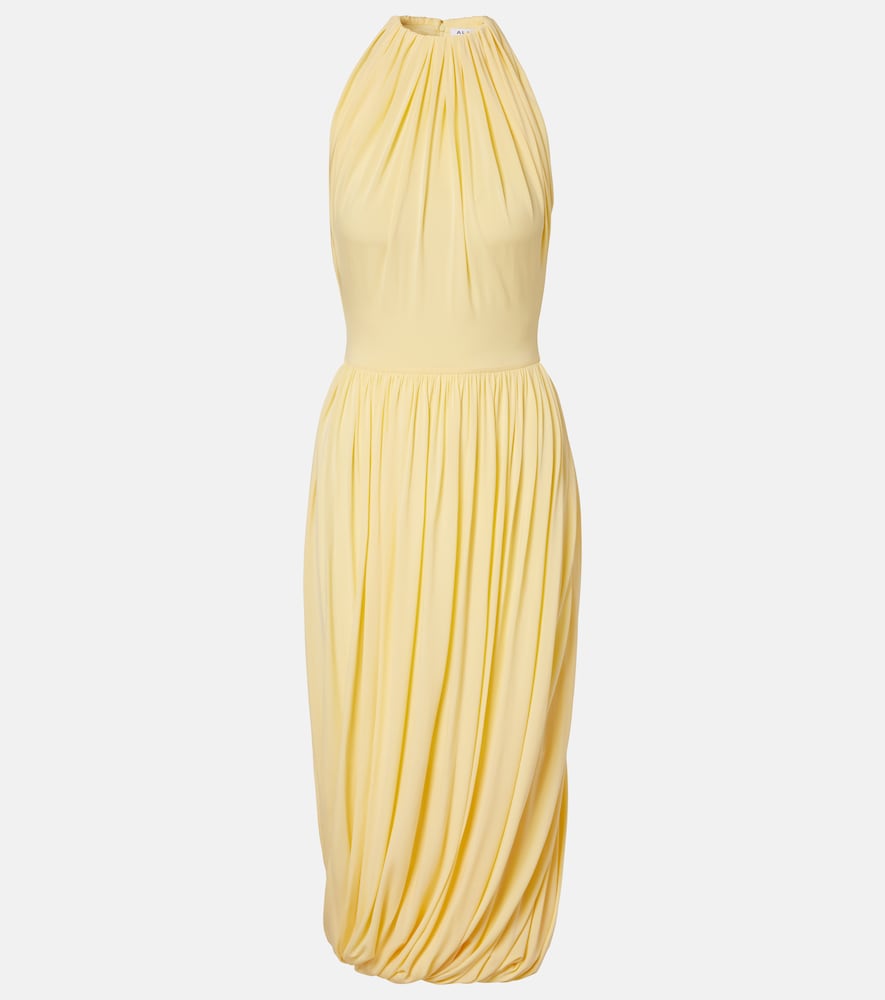 Alaia Alaïa Gathered jersey midi dress