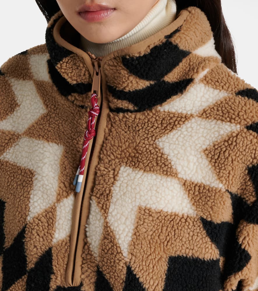 The Upside Harlow Printed Teddy Jacket In Neutral