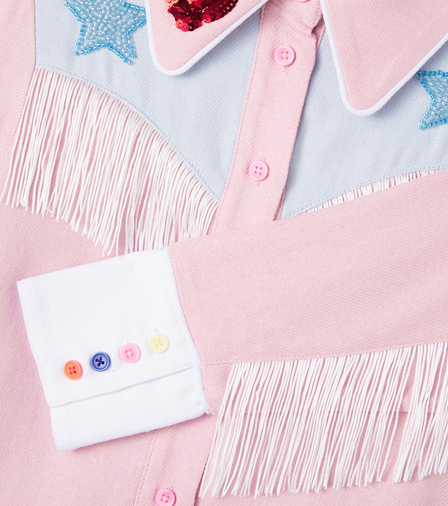 Tutu Du Monde Lone Star Embellished Fringed Shirt In Pink