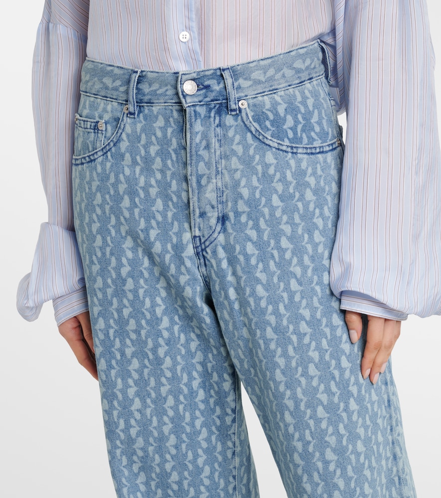  Dries Van Noten Dries Van Noten Printed Wide-leg Jeans 