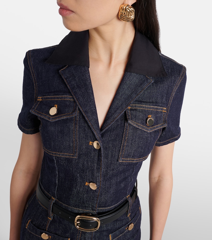  Self-portrait Self-portrait Midikleid Aus Denim 