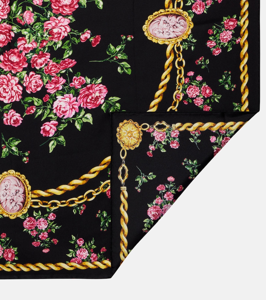  Dolce&gabbana Dolce&gabbana Floral Silk Scarf 