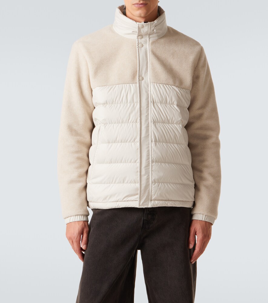 Moncler Mistral High Collar Quilted Zip Pockets Coat In Multi