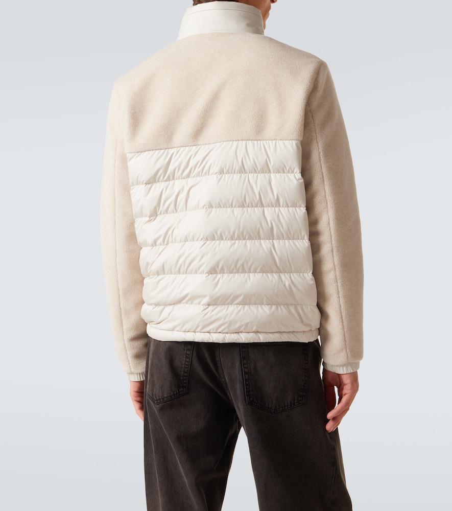 Moncler Mistral High Collar Quilted Zip Pockets Coat In Multi
