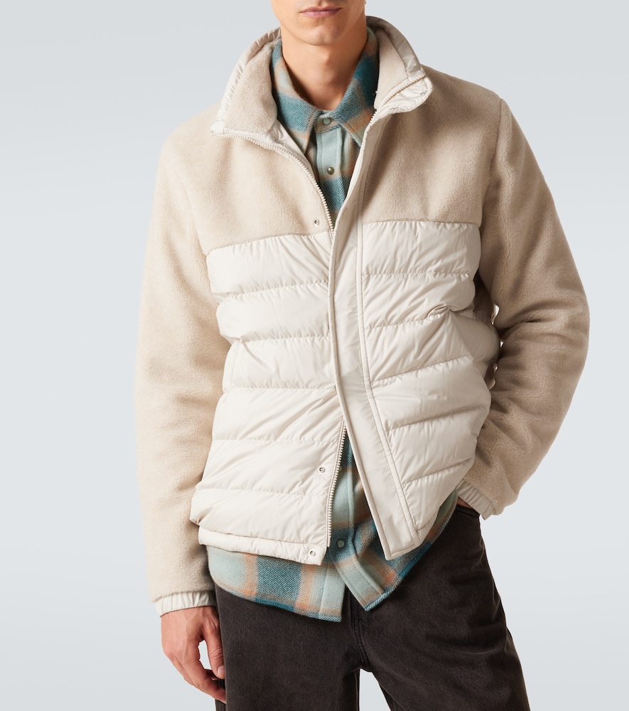 Moncler Mistral High Collar Quilted Zip Pockets Coat In Multi