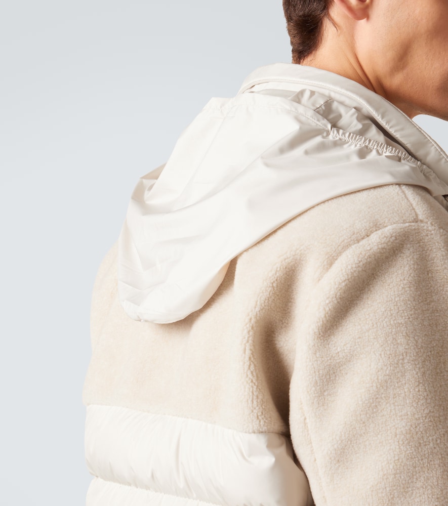 Moncler Mistral High Collar Quilted Zip Pockets Coat In Multi