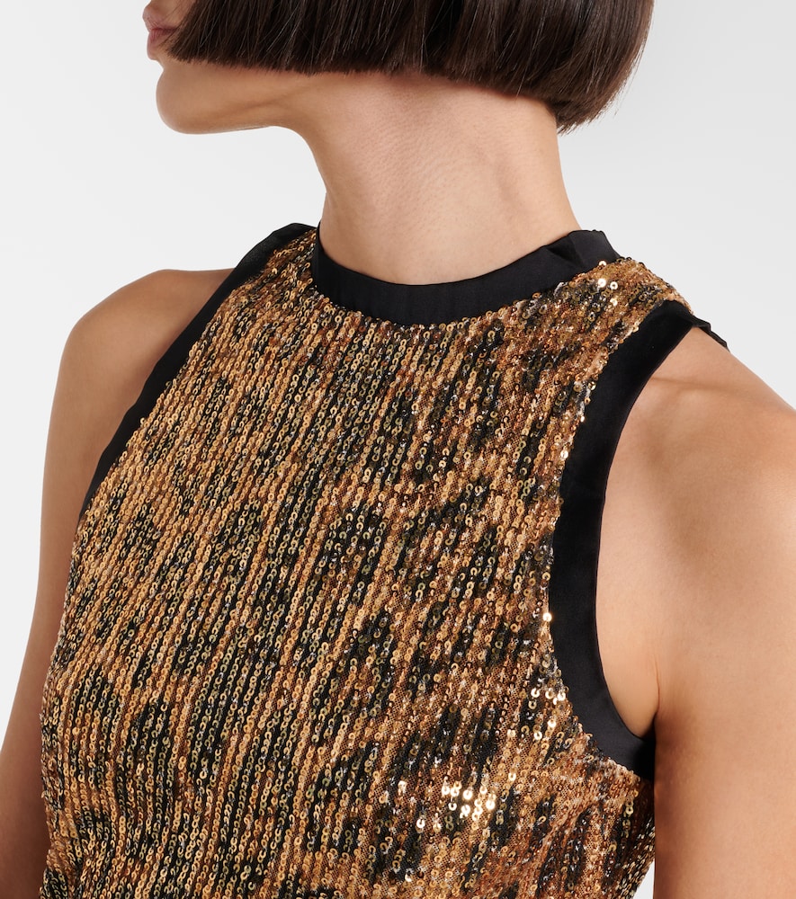  Roberto Cavalli Roberto Cavalli Bedrucktes Minikleid Mit Pailletten 