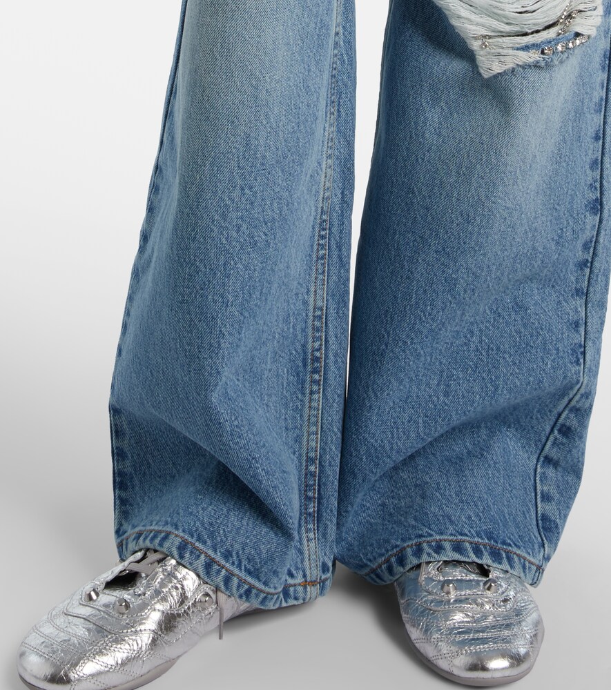  Area Area Distressed Wide-leg Jeans 