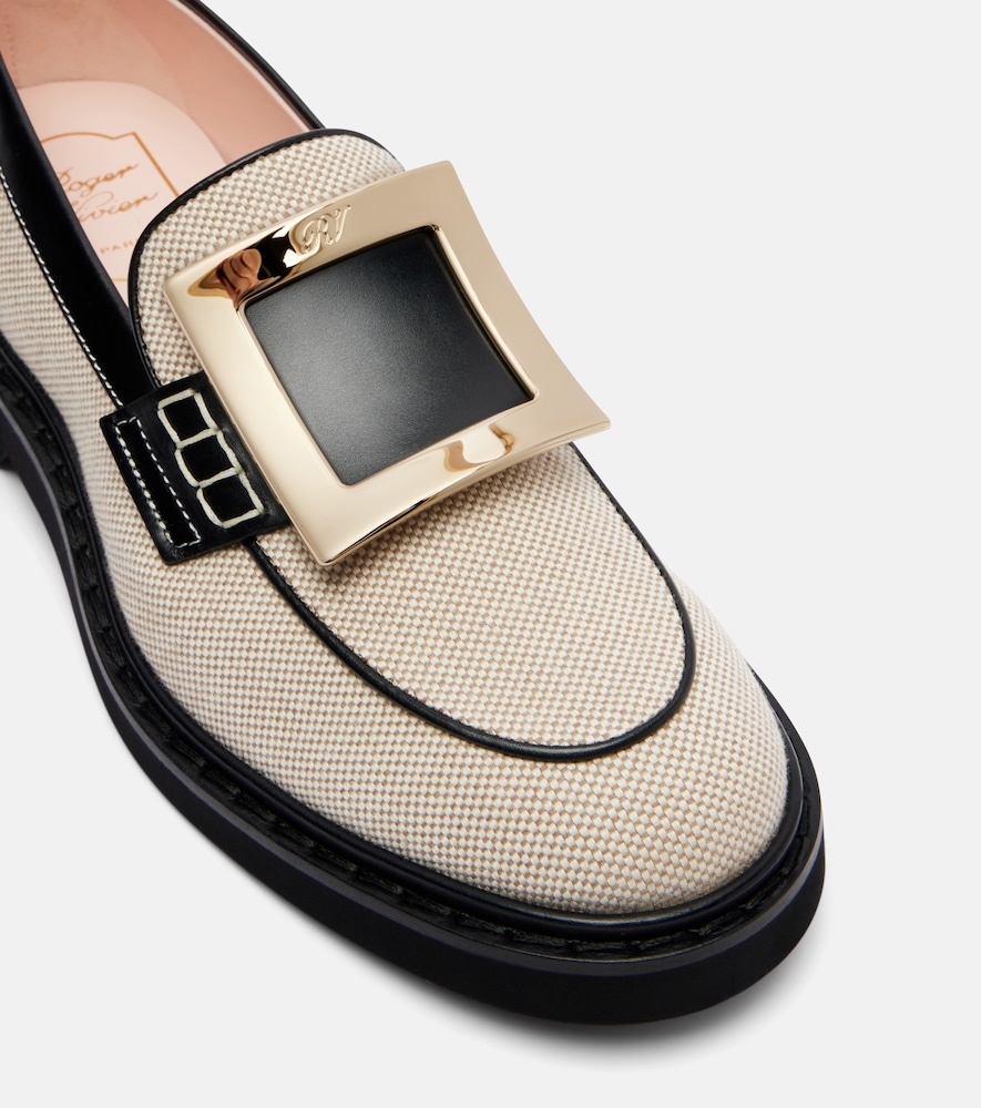  Roger Vivier Roger Vivier Viv' Rangers Leather-trimmed Loafers 
