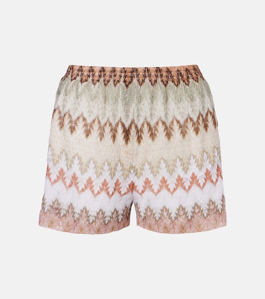 Missoni Lamé Shorts In Brown