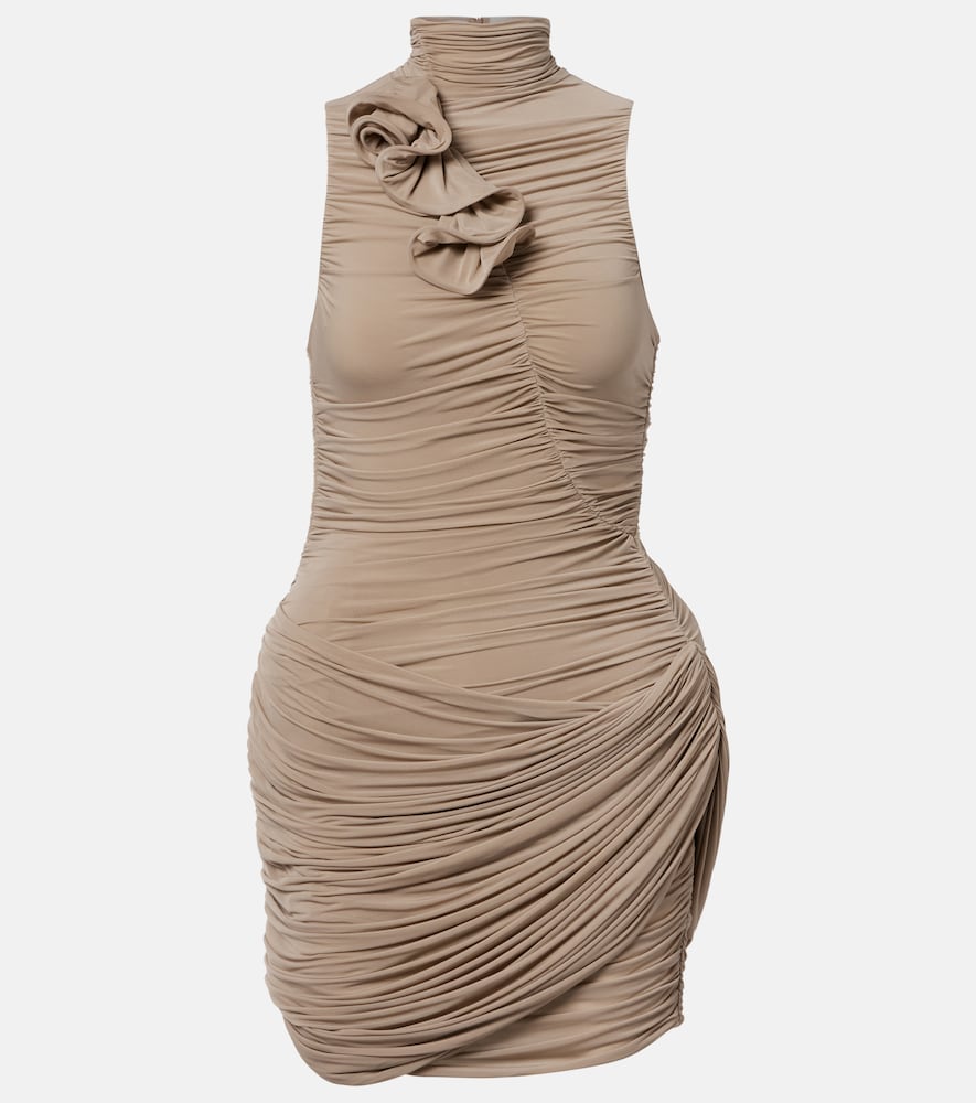 Magda Butrym Floral-appliqué ruched minidress
