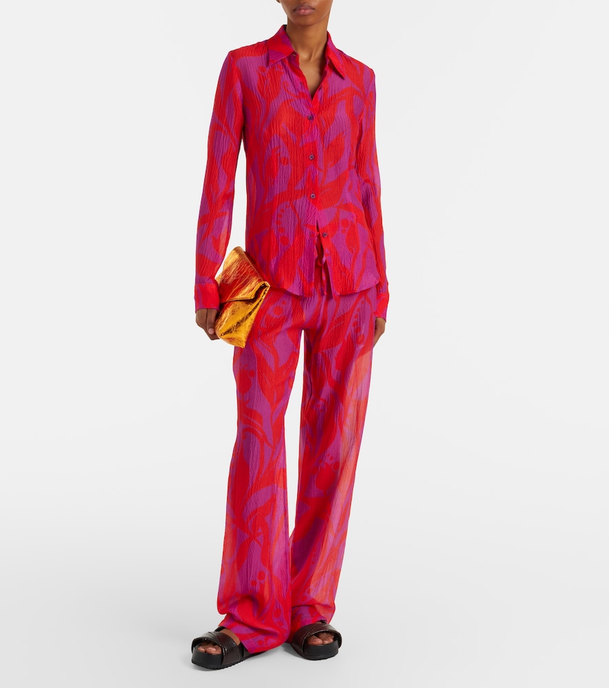 Dries Van Noten Pachas silk straight pants