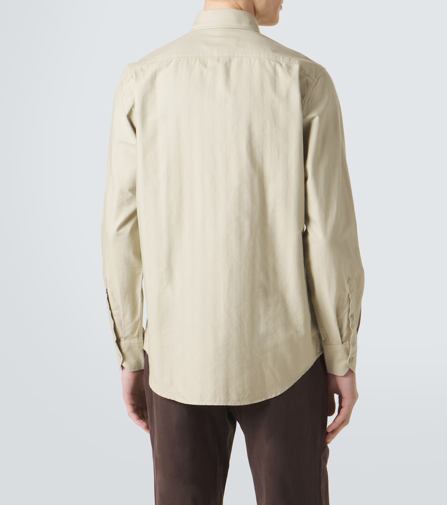 Emilio Herringbone Denim Shirt