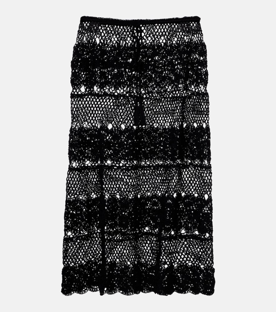 Anna Kosturova Filigree crochet cotton midi skirt