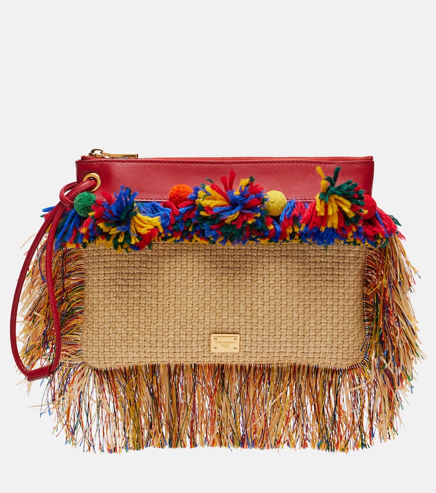 Clutch mit Leder