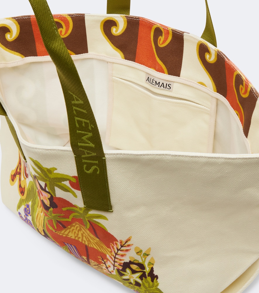 Alémais Island Cove Printed Cotton Canvas Tote Bag