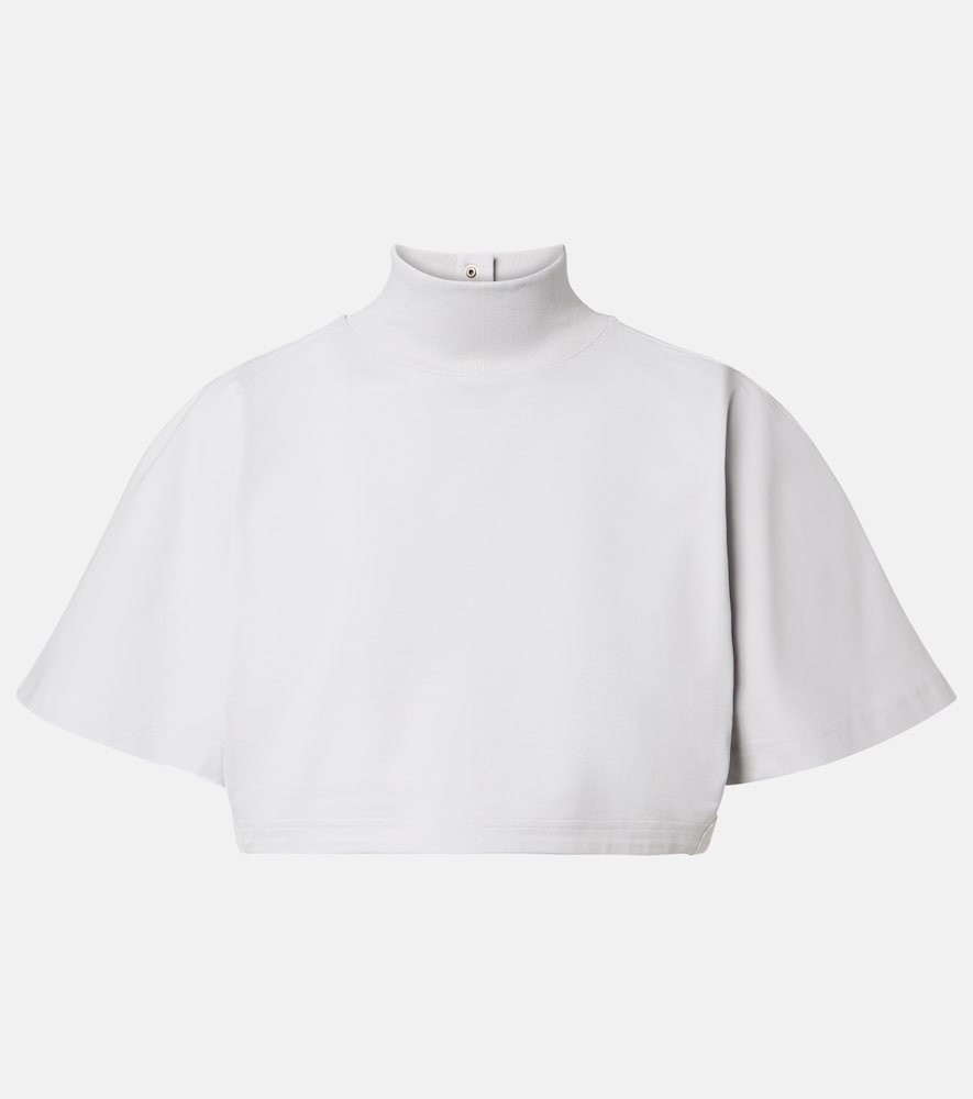 Alaïa T-shirt cropped in jersey di cotone
