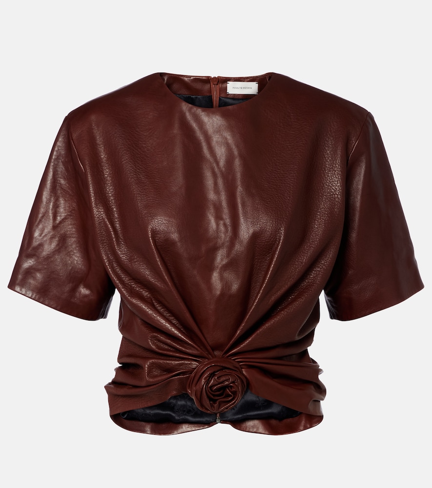 Cropped-Top aus Leder