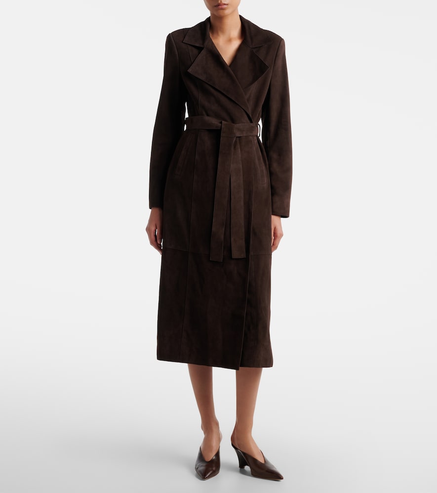  Nour Hammour Nour Hammour Winona Belted Suede Wrap Coat 
