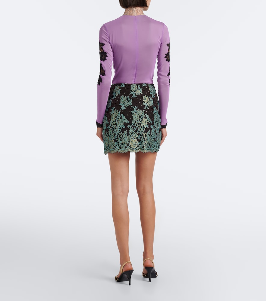Garavani Floral Lace Miniskirt