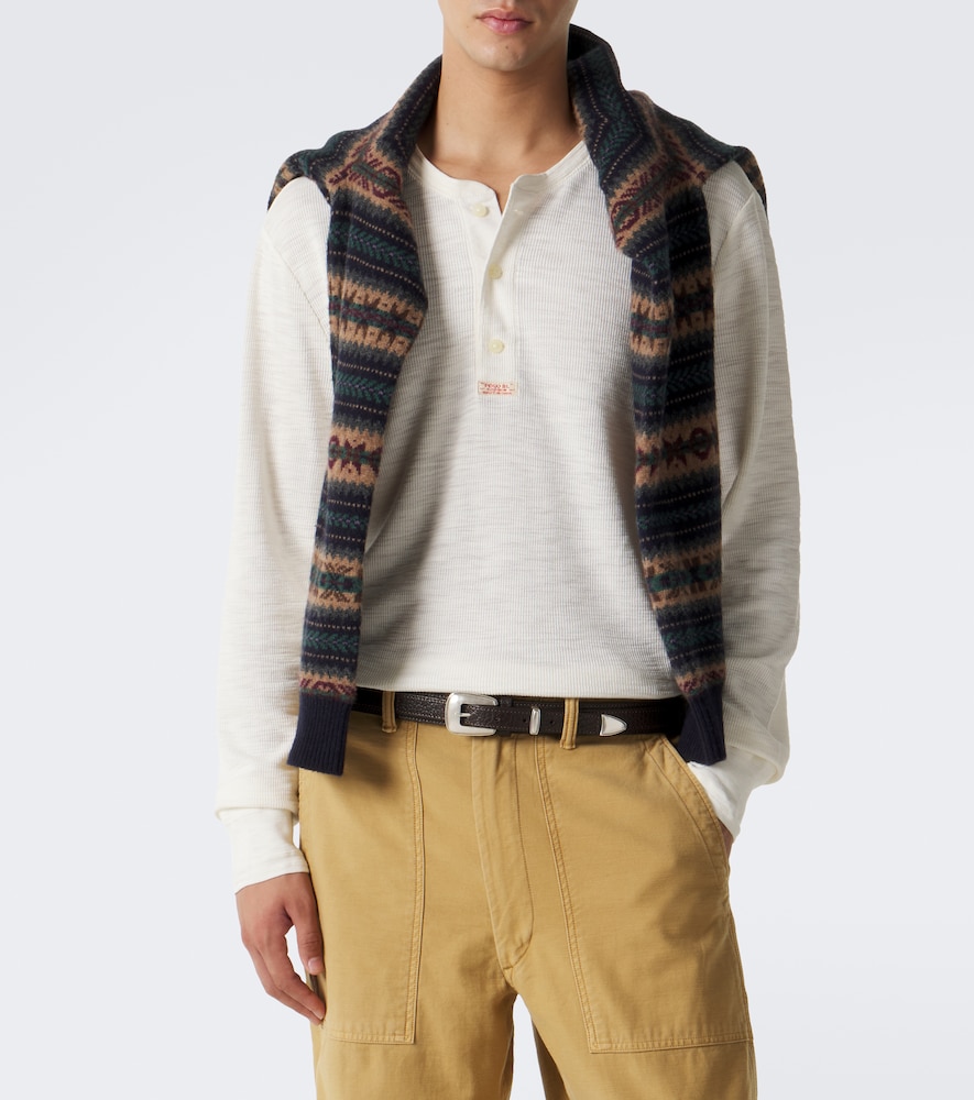 Polo Ralph Lauren Waffle-Knit Cotton Henley Shirt