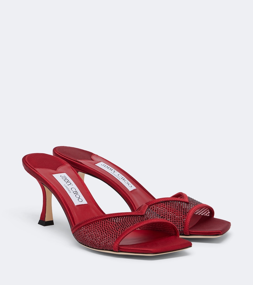 Jimmy Choo Skye Crystal-embellished Mules In Red