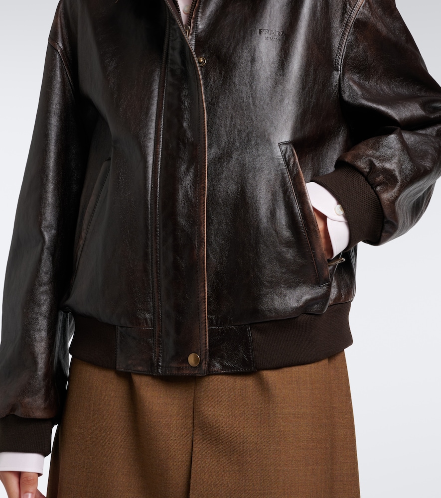Oversized Leather Blouson Jacket