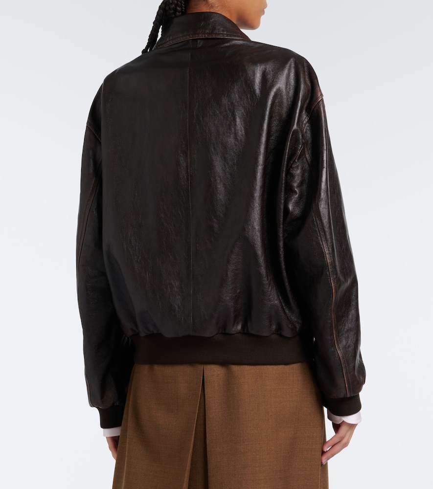 Oversized Leather Blouson Jacket