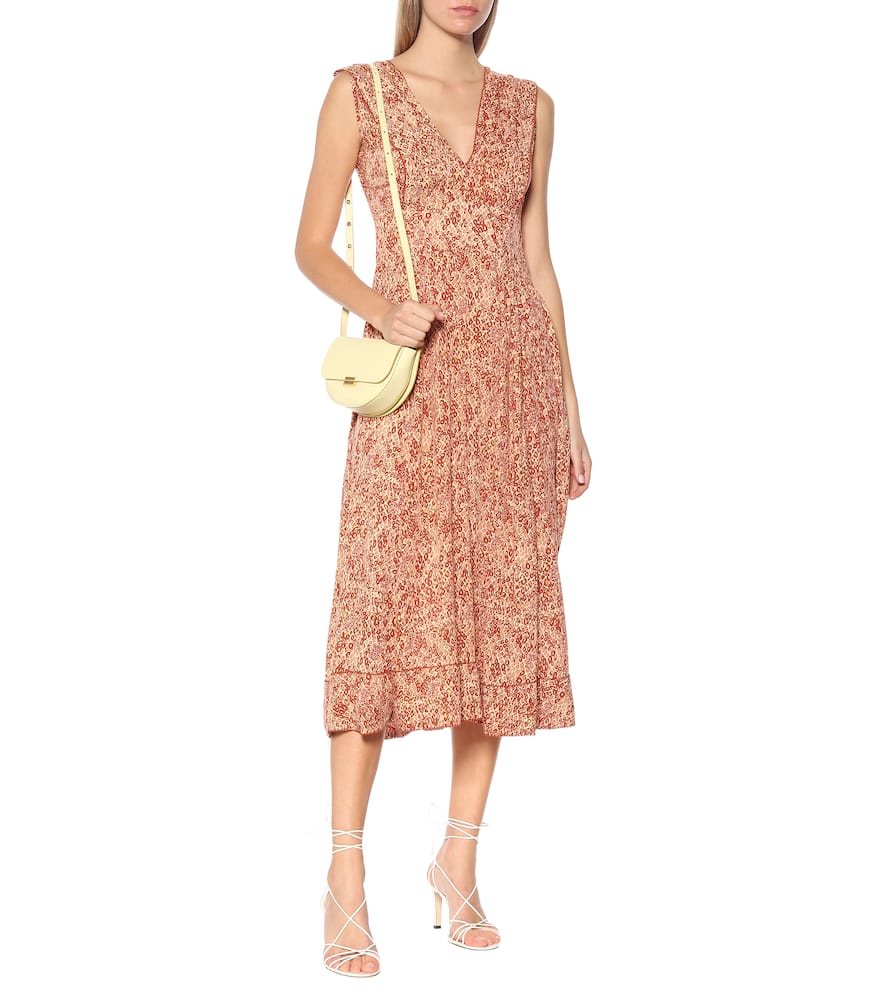 Poupette St Barth Daisy Printed Midi Dress In Orange