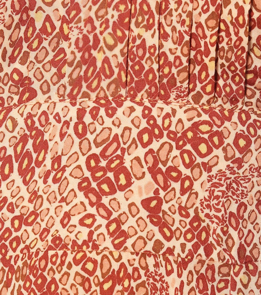 Poupette St Barth Daisy Printed Midi Dress In Orange
