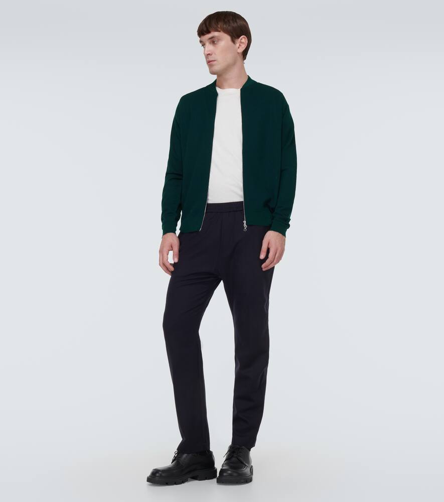 John Smedley 16.singular Zip-up Wool Jacket In Green