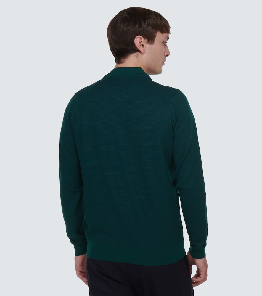 John Smedley 16.singular Zip-up Wool Jacket In Green