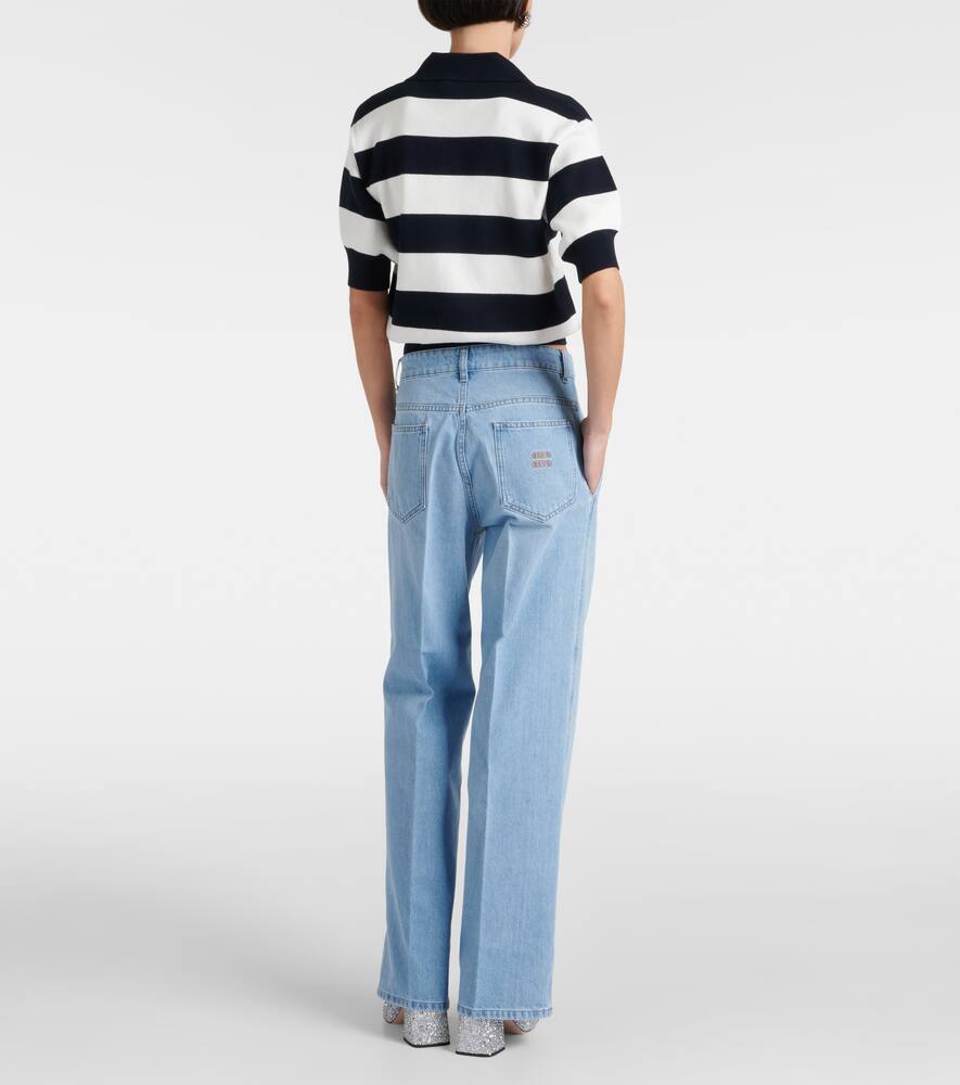 Shop Miu Miu Low-rise Wide-leg Jeans In Blue