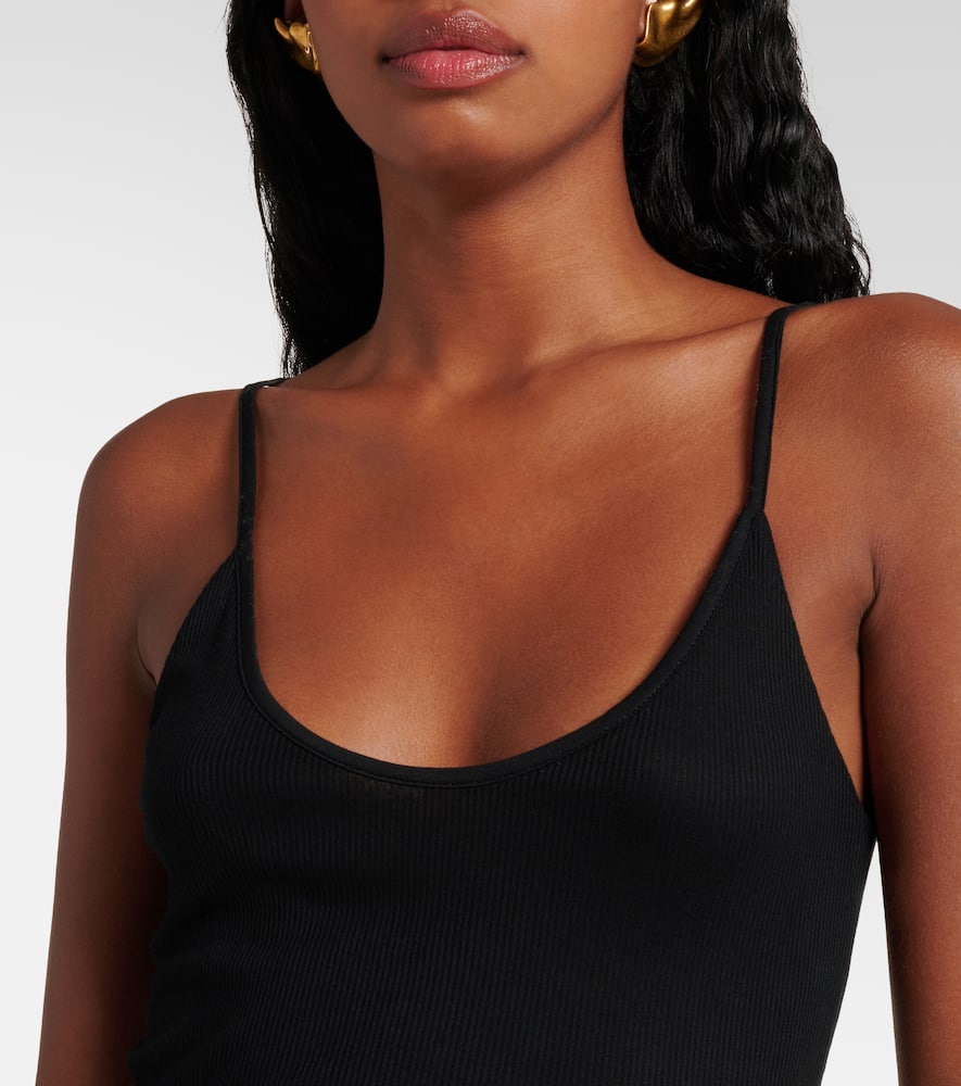 Khaite Leesal Ribbed Midi Dress In Black