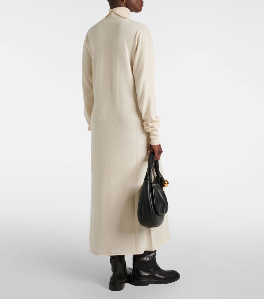 Jil Sander Knitted Cashmere Midi Dress In White