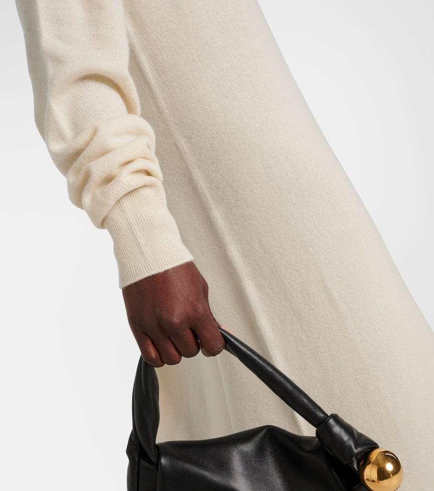 Jil Sander Knitted Cashmere Midi Dress In White