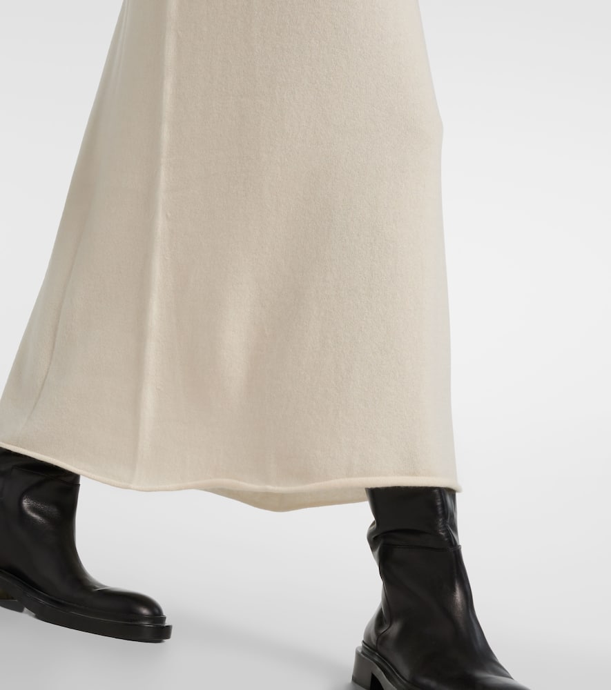 Jil Sander Knitted Cashmere Midi Dress In White