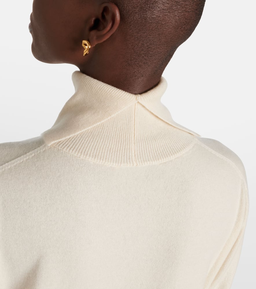 Jil Sander Knitted Cashmere Midi Dress In White