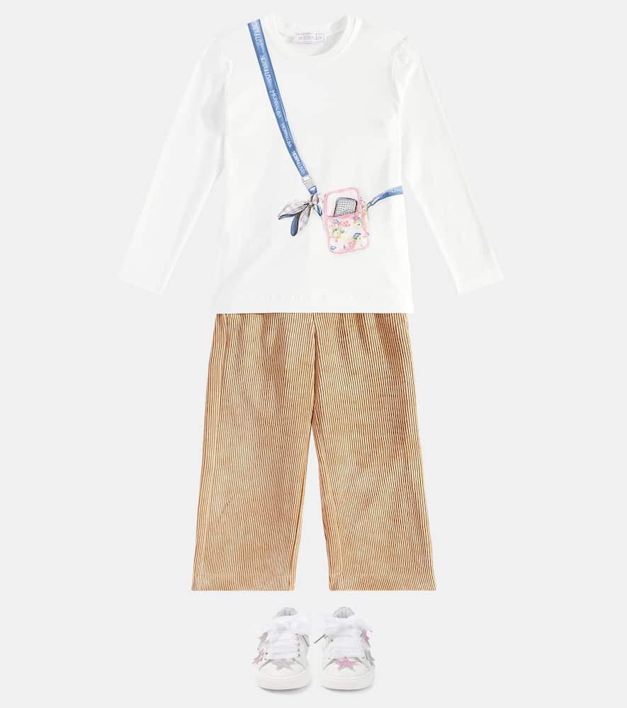 Monnalisa Corduroy Pants In Beige