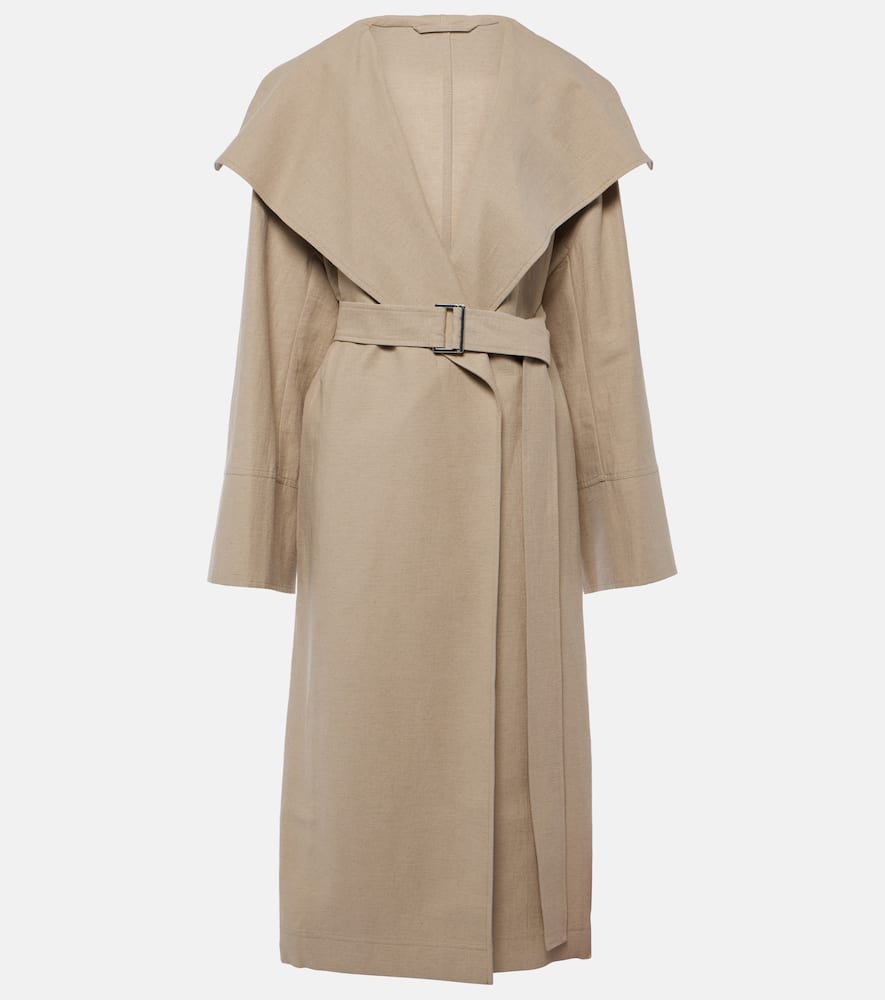 Totême Signature Linen-blend Coat In Neutrals