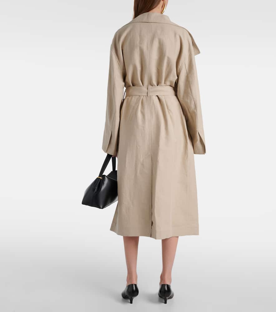 Totême Signature Linen-blend Coat In Neutrals
