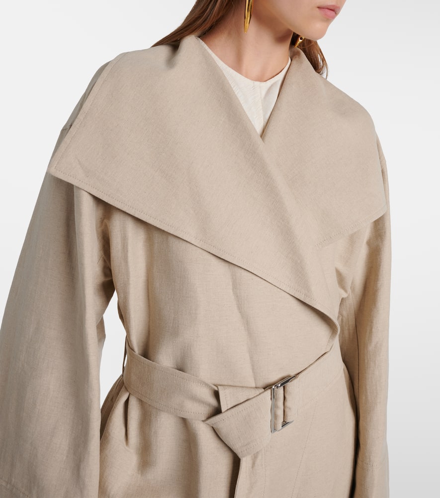 Totême Signature Linen-blend Coat In Neutrals