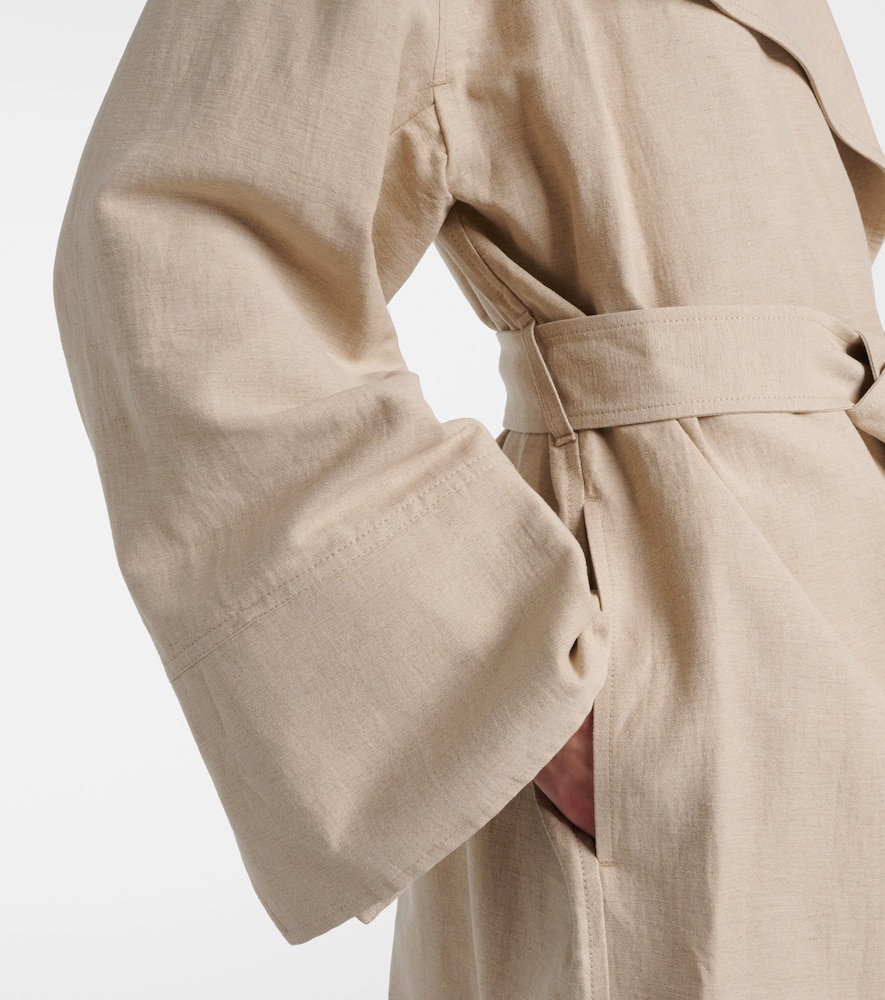 Totême Signature Linen-blend Coat In Neutrals