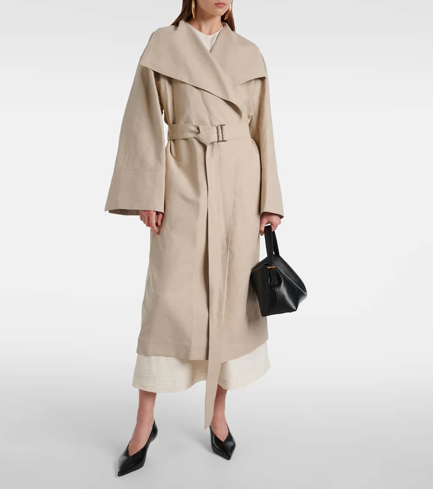 Totême Signature Linen-blend Coat In Neutrals