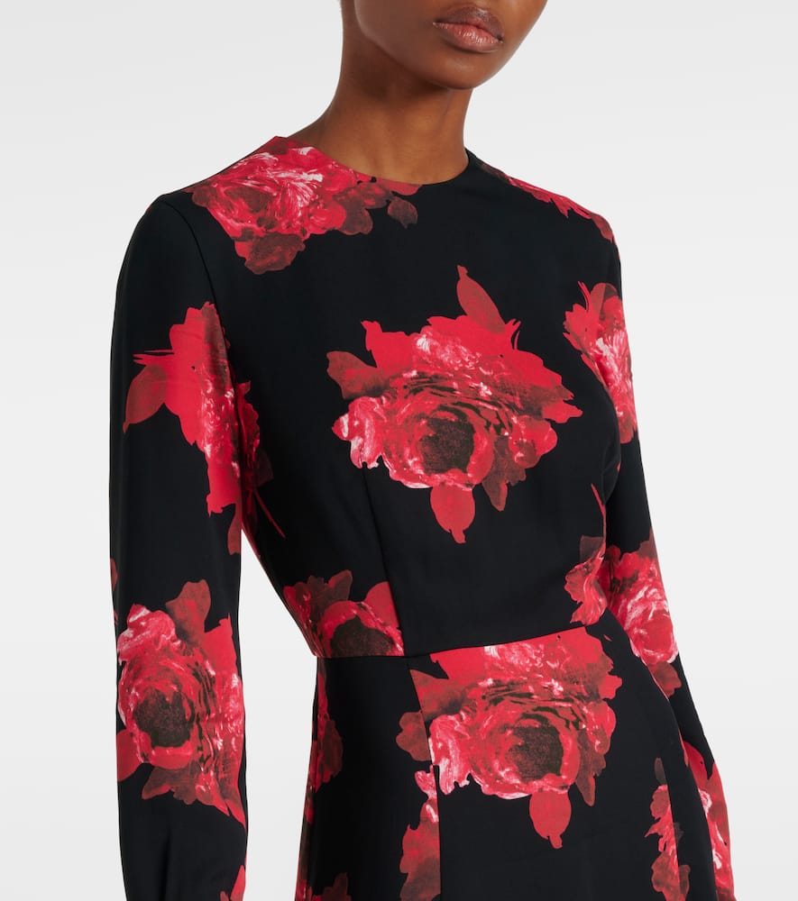 ERDEM FLORAL CRÊPE MIDI DRESS 