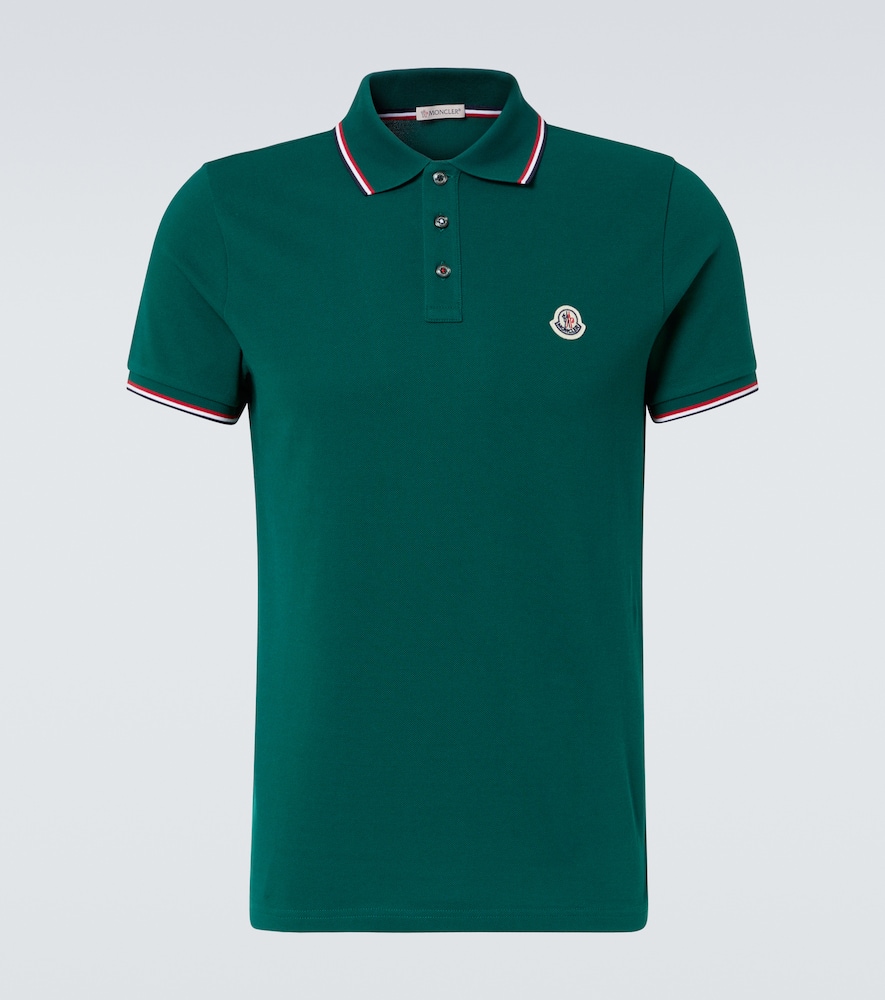 Moncler Debossed-logo Polo Shirt In Botanical Garden