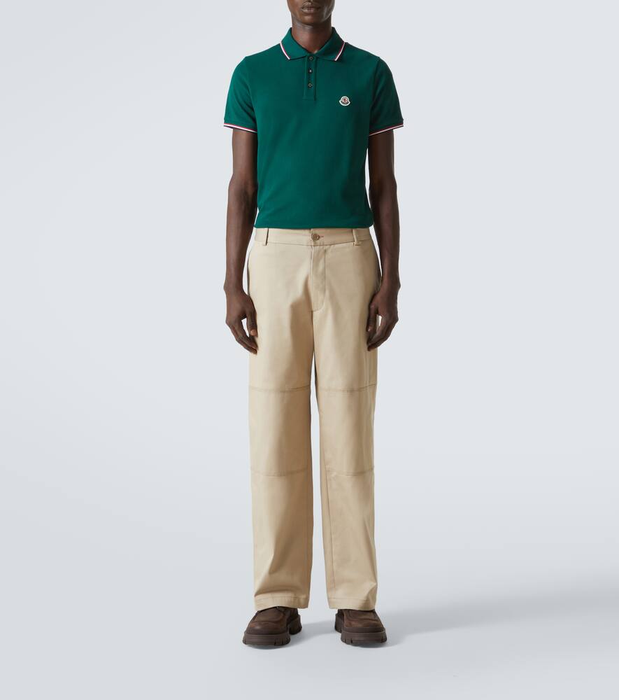 Moncler Debossed-logo Polo Shirt In Botanical Garden
