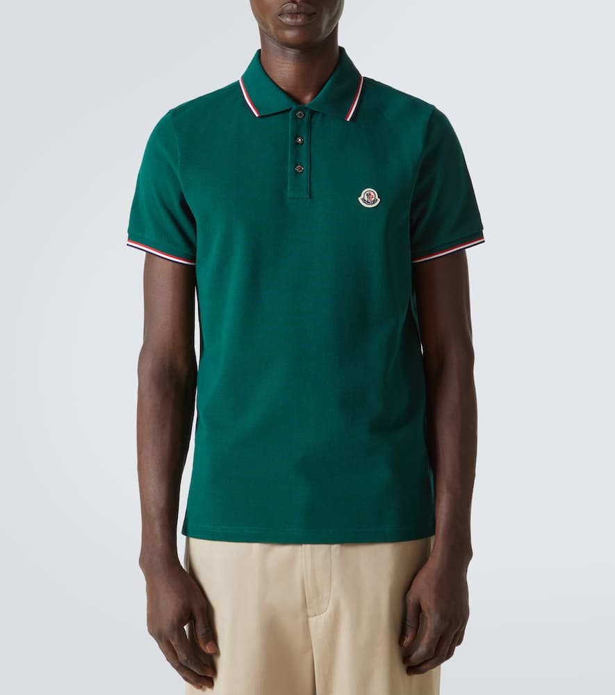 Moncler Debossed-logo Polo Shirt In Botanical Garden
