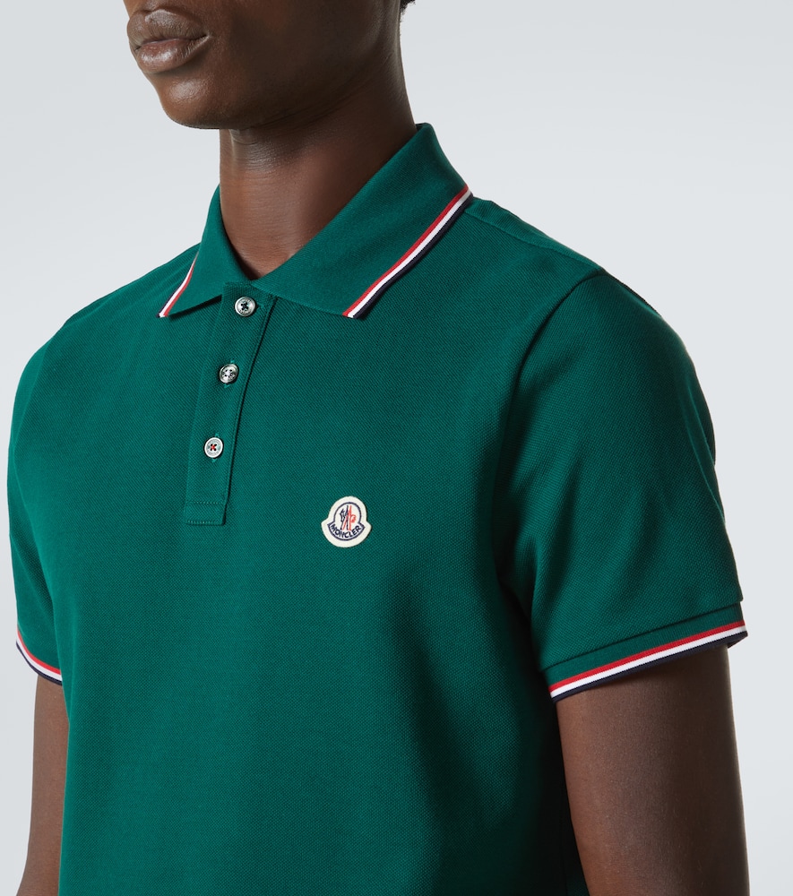 Moncler Debossed-logo Polo Shirt In Botanical Garden